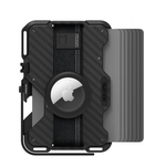 Чехол-бумажник MagSafe с подставкой Aulumu G03 Wallet Carbon Fiber Cover Гибридный картхолдер-мультитул в футуристическом стиле. Вмещает до двенадцати и более карт. Есть RFID-защита, открывалка для бутылок и мини-линейка. В комплекте есть два съёмных реме