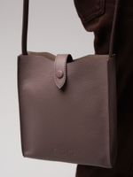 Женская кожаная сумка кросс-боди DBR 30919 розово-серый