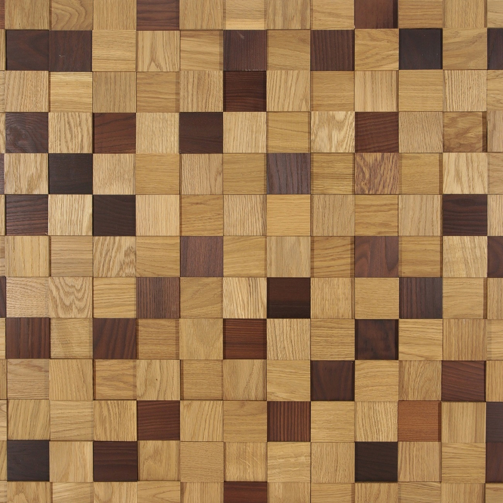Деревянная мозаика для стен Wood Mosaic Студия Дуб/Термоясень