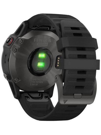 Мультиспортивные часы Garmin Fenix 6 Sapphire - серый DLC с черным ремешком  010-02158-11