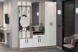 Вешалка Вега ВШ-2, Дуб крафт серый, Белый