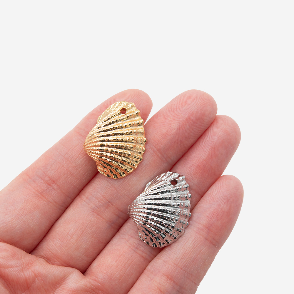 Подвеска "Морская ракушка", родирование, 22*18мм