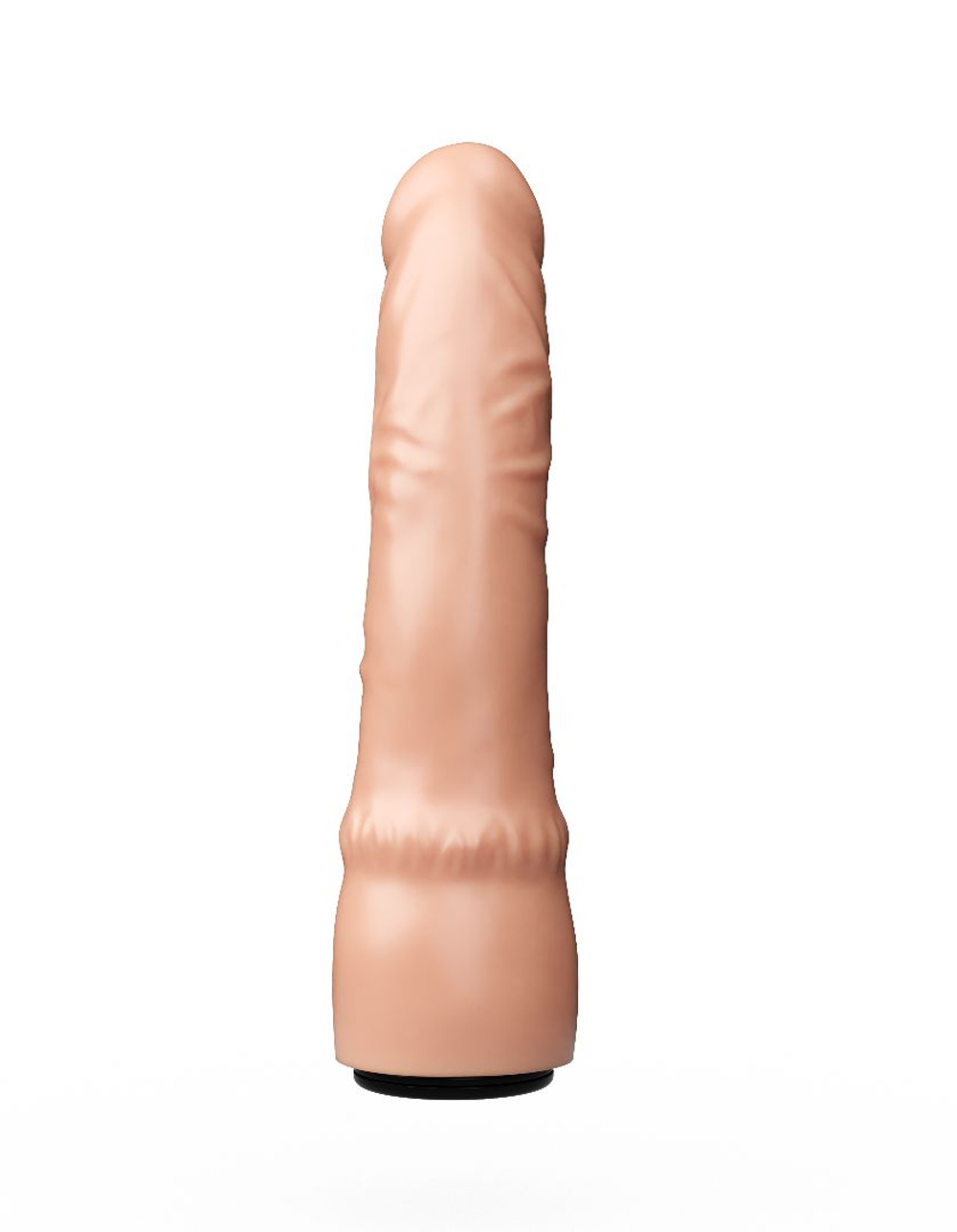 Телесная насадка в форме фаллоса для трусиков с плугом - 19,3 см.