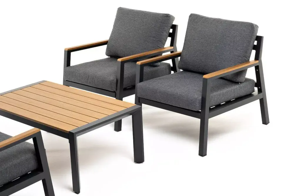 "Камелия" лаунж-зона 4-местная из алюминия, цвет темно-серый