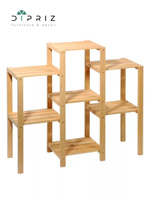 Стеллаж 79х30х87, деревянный, 7 полок, для цветов рассады, игрушек, для дома и сада, массив сосны, Dipriz