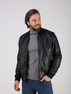 Кожаная куртка демисезонная бомбер
