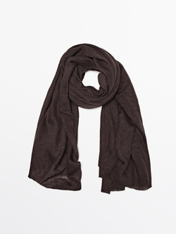 Massimo Dutti Шарф из 100% кашемира, коричневый