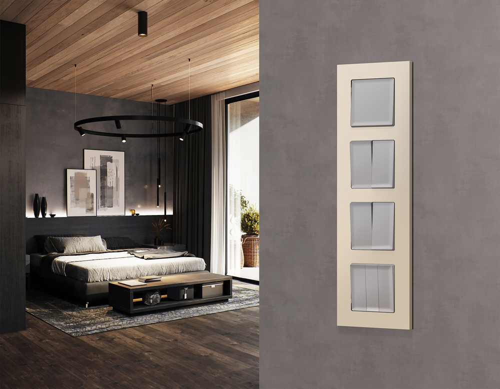 MA403010 Комплект механизма 2-кл выключателя ALFA Серебро глянец QUANT (AP4030, VM115)