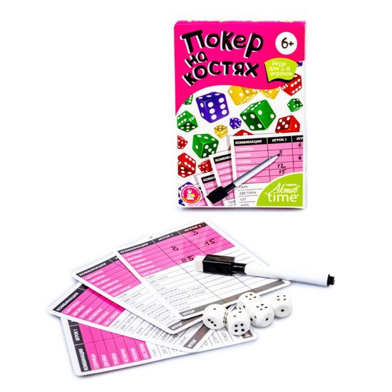 Игра настольная "Покер на костях"