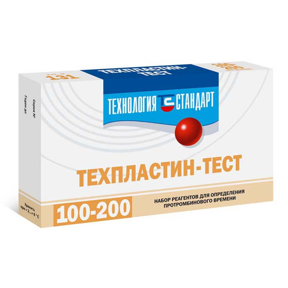 Техпластин-тест R (тромбопластин-Са), 4х25опр., Технология-Стандарт (607), 100опр., б/ст.плазмы, уп.