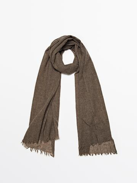 Massimo Dutti Шарф из 100% кашемира, кротово-коричневый