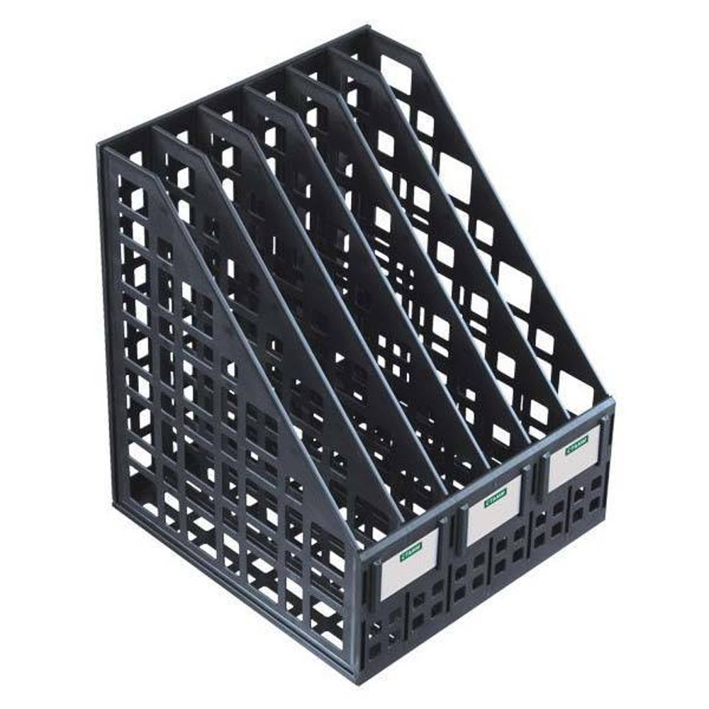 Лоток вертик. СТАММ 240 мм 6 отд черный пластик