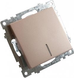 Выключатель одноклавишный с подсветкой без рамки Stekker Катрин 39591