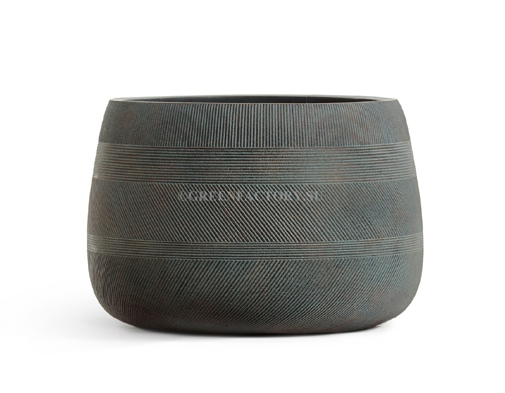 Кашпо TREEZ ERGO - серия Graphics - Низкая чаша - Окись с медной патиной