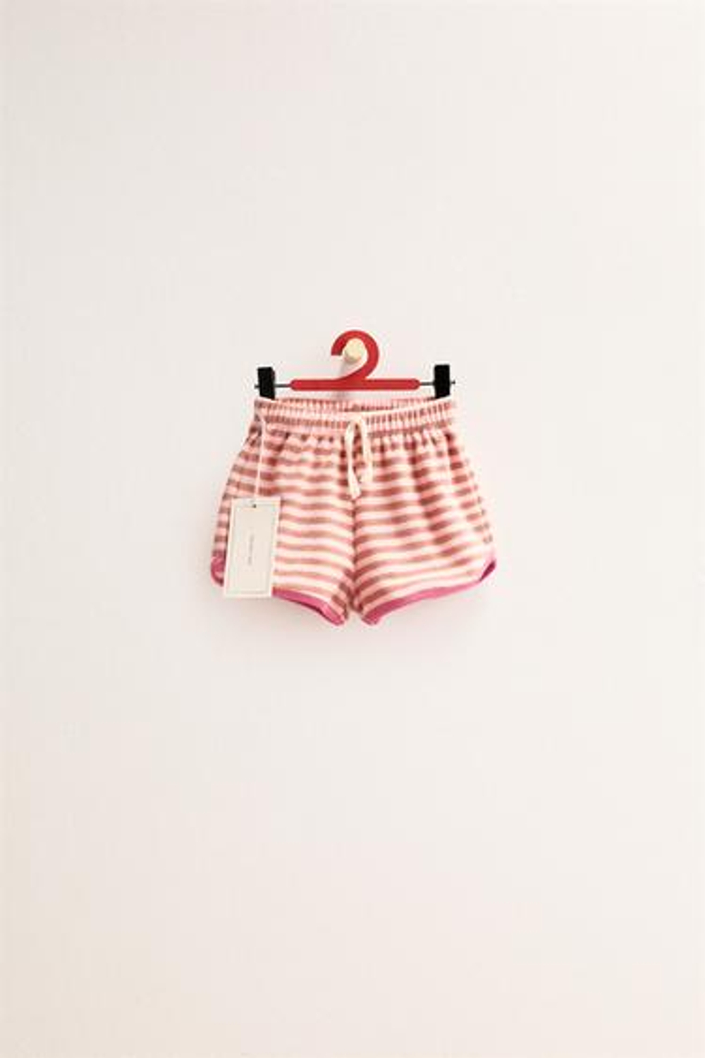 ZARA TIMELESS - ШОРТЫ В ПОЛОСКУ С ЭФФЕКТОМ МАХРОВОЙ ТКАНИ, КАРАМЕЛЬНЫЙ