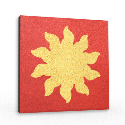 Резиновая плитка с рисунком Солнце 500х500x40 мм тротуарная