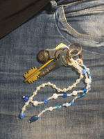 Обвес на сумку, брелок для ключей, подвеска авторская ручная работа с добавлением натуральных камней "Рыбки"