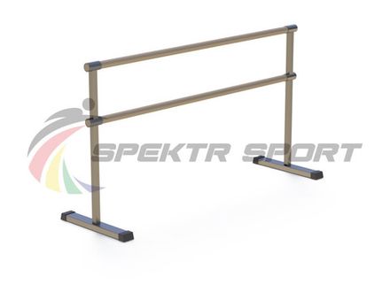 Переносной хореографический станок двухрядный (опоры - нерж. сталь) Адажио Дуб