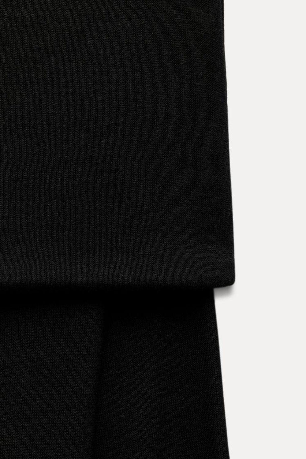 ZARA МЯГКИЙ ТОП БЕЗ БРЕТЕЛЕЙ СО СБОРКОЙ, ЧЕРНЫЙ