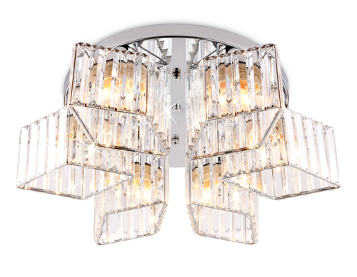 Потолочный светильник TR5209/6 CH/CL хром/прозрачный E27/6 max 40W D550*180