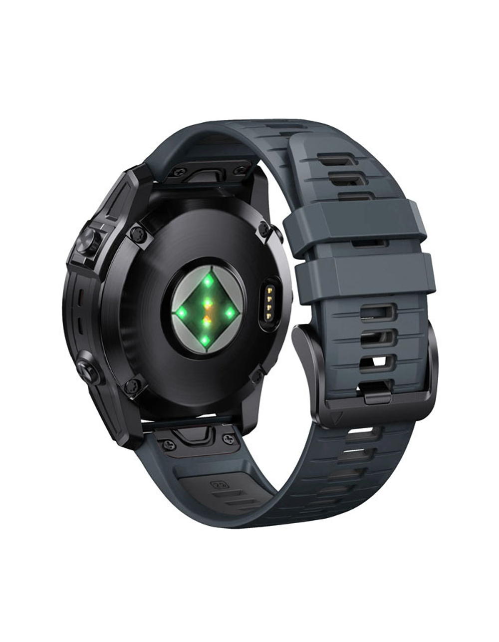 Ремешок силиконовый QuickFit 22 мм. для Garmin Fenix 7 PRO/7/6/5/5 plus, Quatix 5, MARQ, Forerunner 935 / 945, instinct, instinct 2 Синий гранит/Серый