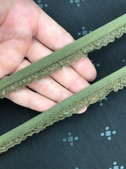 Отделочная резинка ажурная зеленая 14 мм