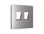 AP5121 Лицевая панель ALFA (Сталь матовый) для компьютерной/телефонной двойной розетки RJ-45/RJ-11 QUANT