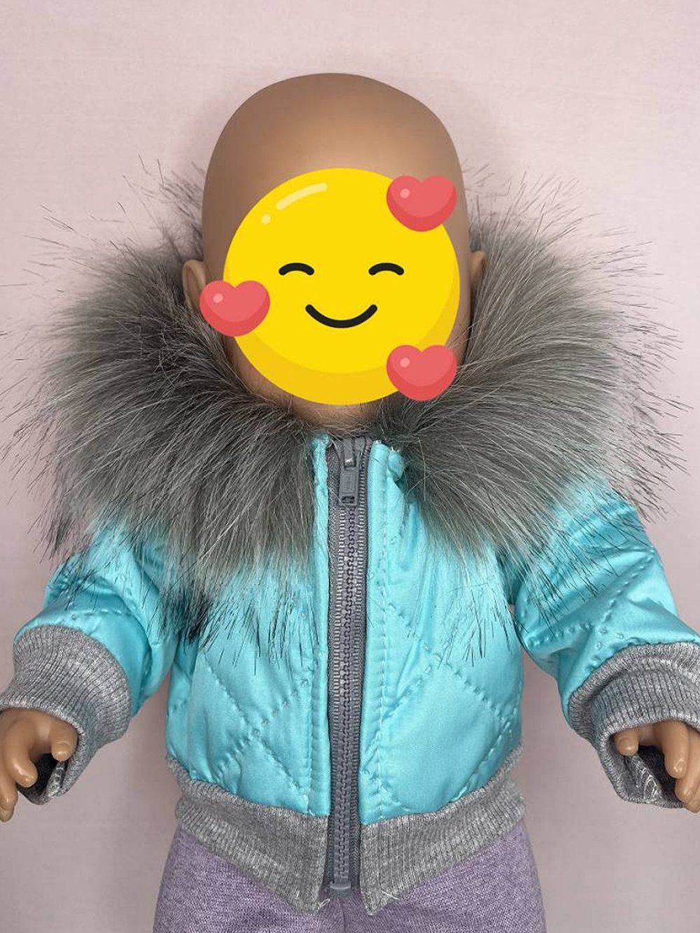 Куртка зимняя бирюзового цвета для кукол 43 см (1002)