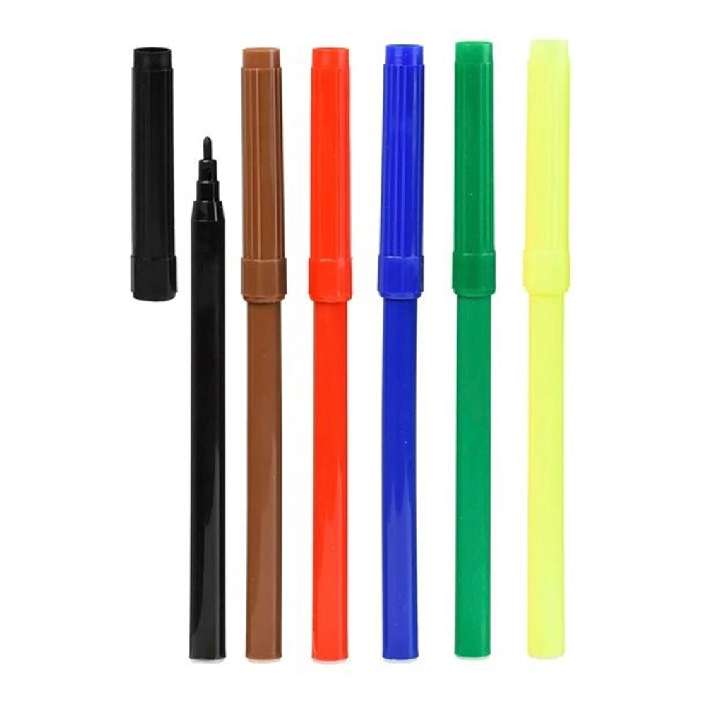 Фломастеры Basir, серия "Животные", разноцветные, набор 6 шт