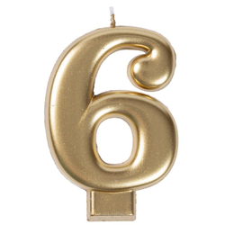 Свечи-цифры Золотые, 8 см