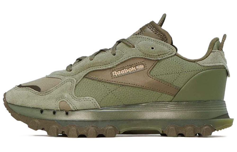 Cardi B x Reebok Classic Leather low-cut life casual shoes women's army Green