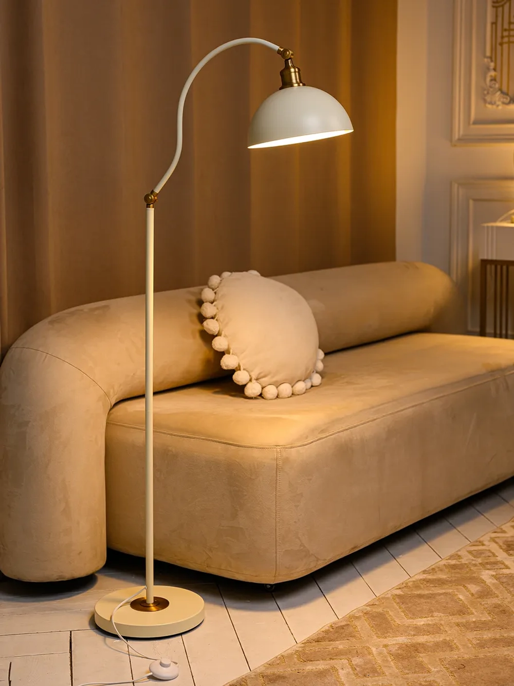 Напольный торшер винтажный, лампа