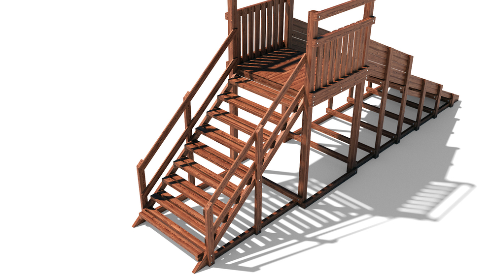 Зимняя деревянная горка W-4 (длина ската 4м)