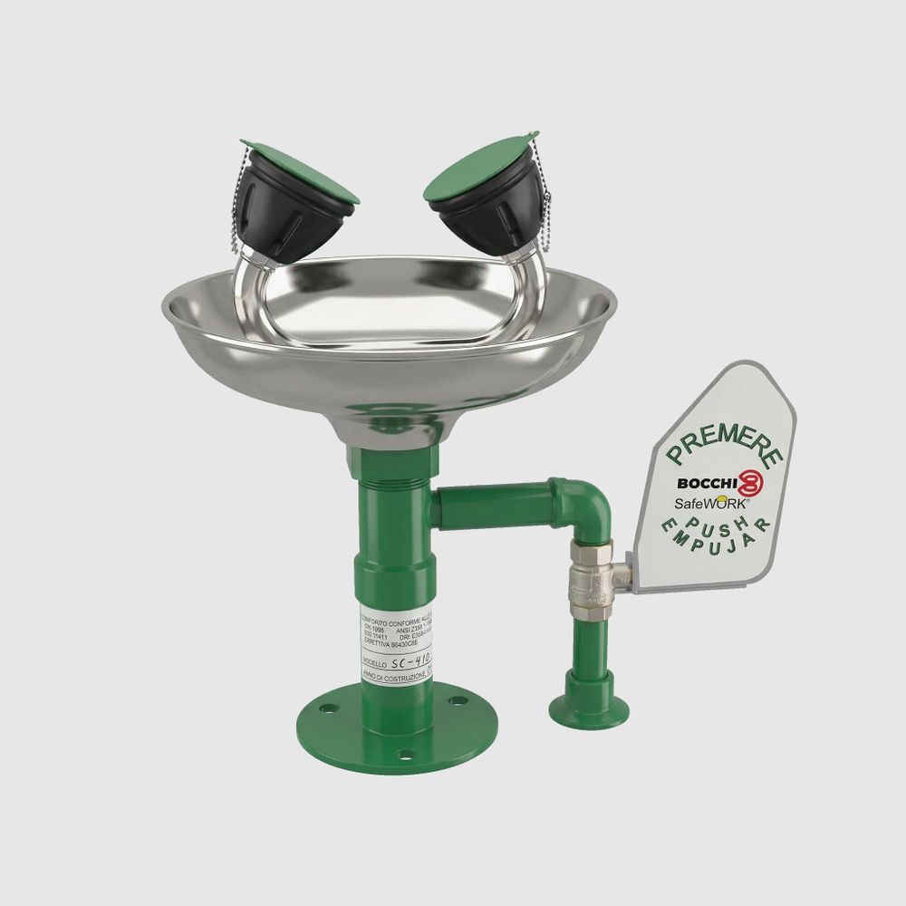 Аварийный фонтан для промывки глаз оцинк. сталь BOCCHISF SC410SS зеленый