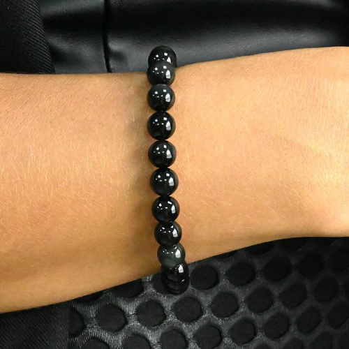 Обсидиан иризирующий браслет шарик 8 мм