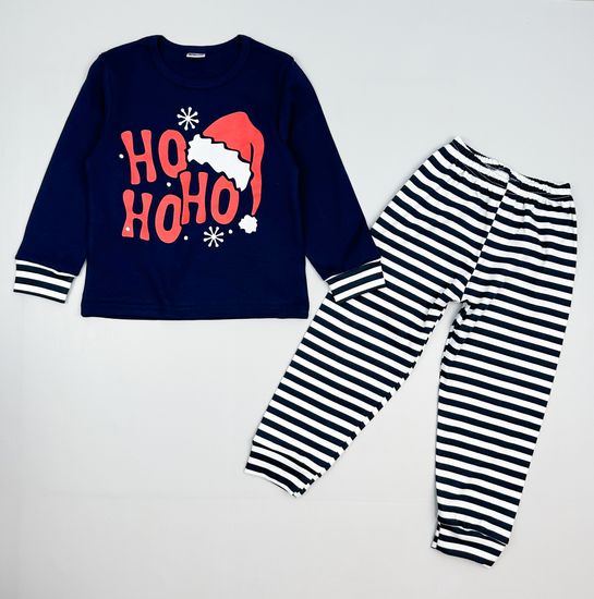 Пижама хлопковая "Ho-ho-ho" синяя