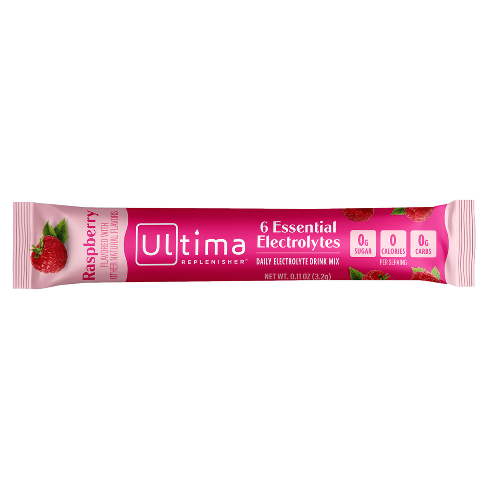 Ultima Replenisher, 6 Essential Electrolytes, ежедневная смесь для приготовления электролитов, малина, 10 пакетиков по 3,2 г (0,11 унции)