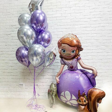 Большая композиция из воздушных шаров, София и звезды