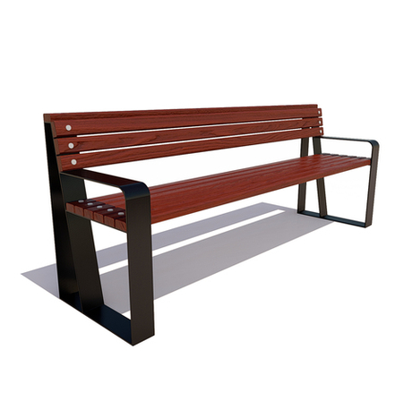 Скамейка стальная "Отдых" лиственница 2,0м, махагон