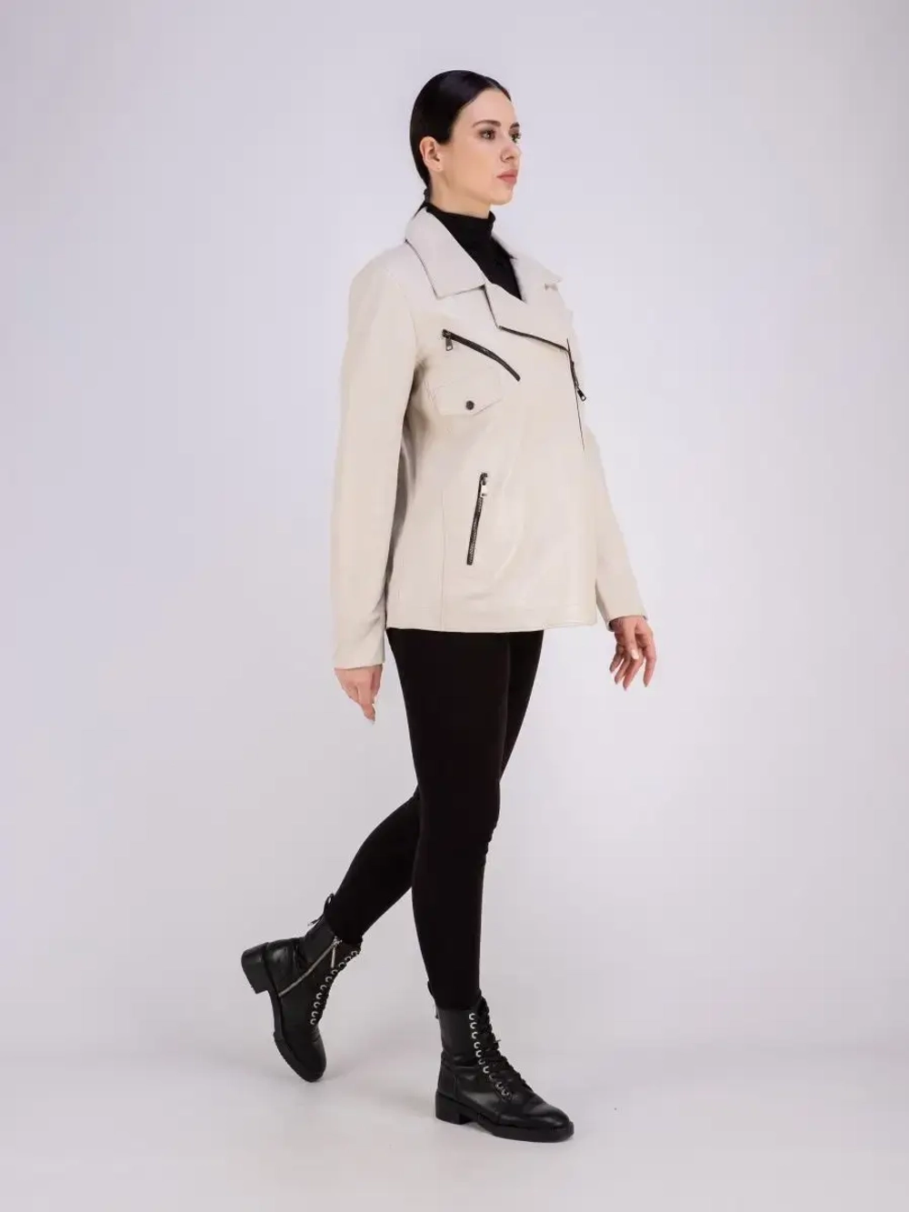 Куртка  кожаная из натуральной кожи оверсайз Турция