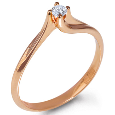 Кольцо с бриллиантом Желтое Золото 585 пробы GL-LRM48037LS