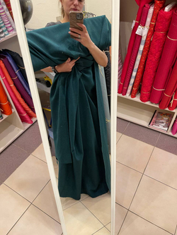 Костюмная однотонная шерсть с мохером с выраженной диагональю (Balenciaga, 70%шерсть/30%мохер, Еловый изумруд, 150, 382 гр/м2)