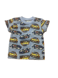 Футболка на мальчика из кулирки (100% хлопок) на кнопках на плече на рост 74 см