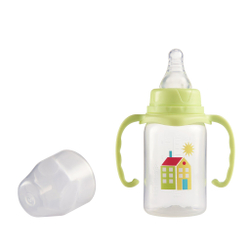 Бутылочка с ручками с силиконовой соской со средним потоком ПОМА 140 мл. с 4 месяцев, салатовый