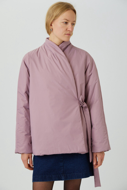 Зимняя куртка на запах из мембраны оттенка пыльной розы