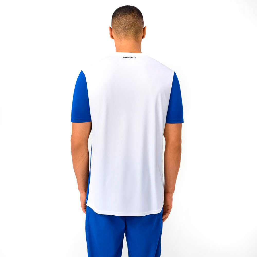 Футболка мужская HEAD Club 25 Tech T-Shirt M 811725-ROWH-S, р.S, полиэстер, бело-синий