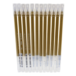 Ручка гелевая 0,4мм, золотая, бесстержневая, игольчатый наконечник (Комплект 12шт.)