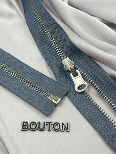 Молния серо-голубая серебро с перекидным бегунком