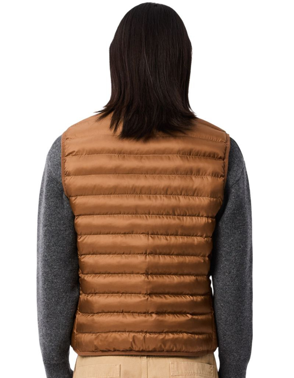 Мужская теннисная жилетка Lacoste Water Repellent Puffed - light brown