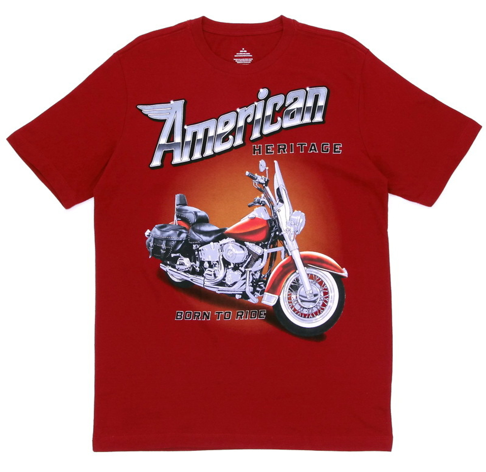 Футболка American Heritage ( Born to ride ) красная